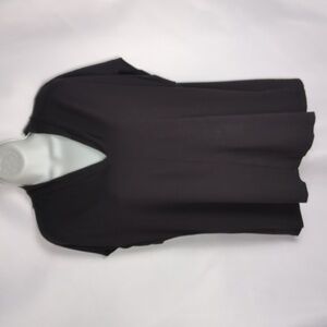 Joseph Ribkoff Black V-Neck Short Dolman Sleeve Top - Size 10